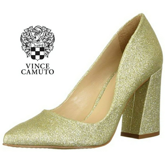 Glam Glitter Vince Camuto Block Heels - Picture 1 of 8